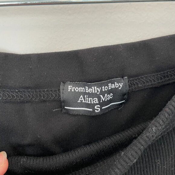 Black Maternity Trouser Pants - Over-the-belly with stretch - ankle length - Picture 4 of 14